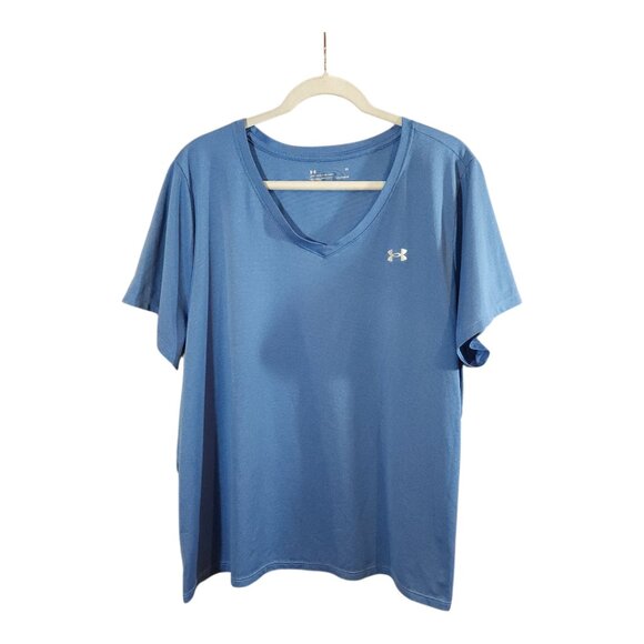 Under Armour HeatGear Loose Fit Tech Twist V-neck T-shirt Workout Women's 2X - Picture 1 of 6